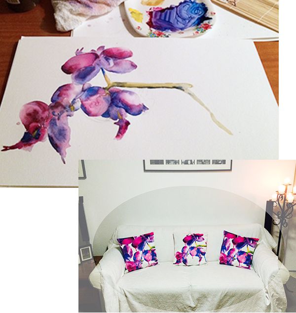 Fabric painting designs for best sale cushion covers